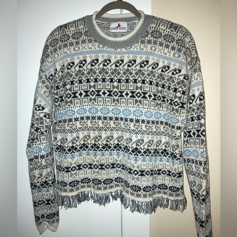 Sweater, vintage, with small fringe at bottom